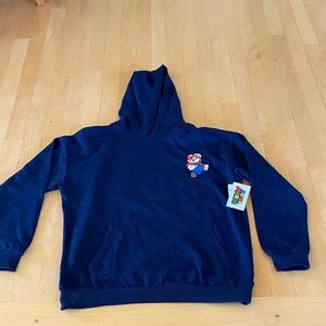 Nintendo Super Mario Navy Blue Hoodie NWT